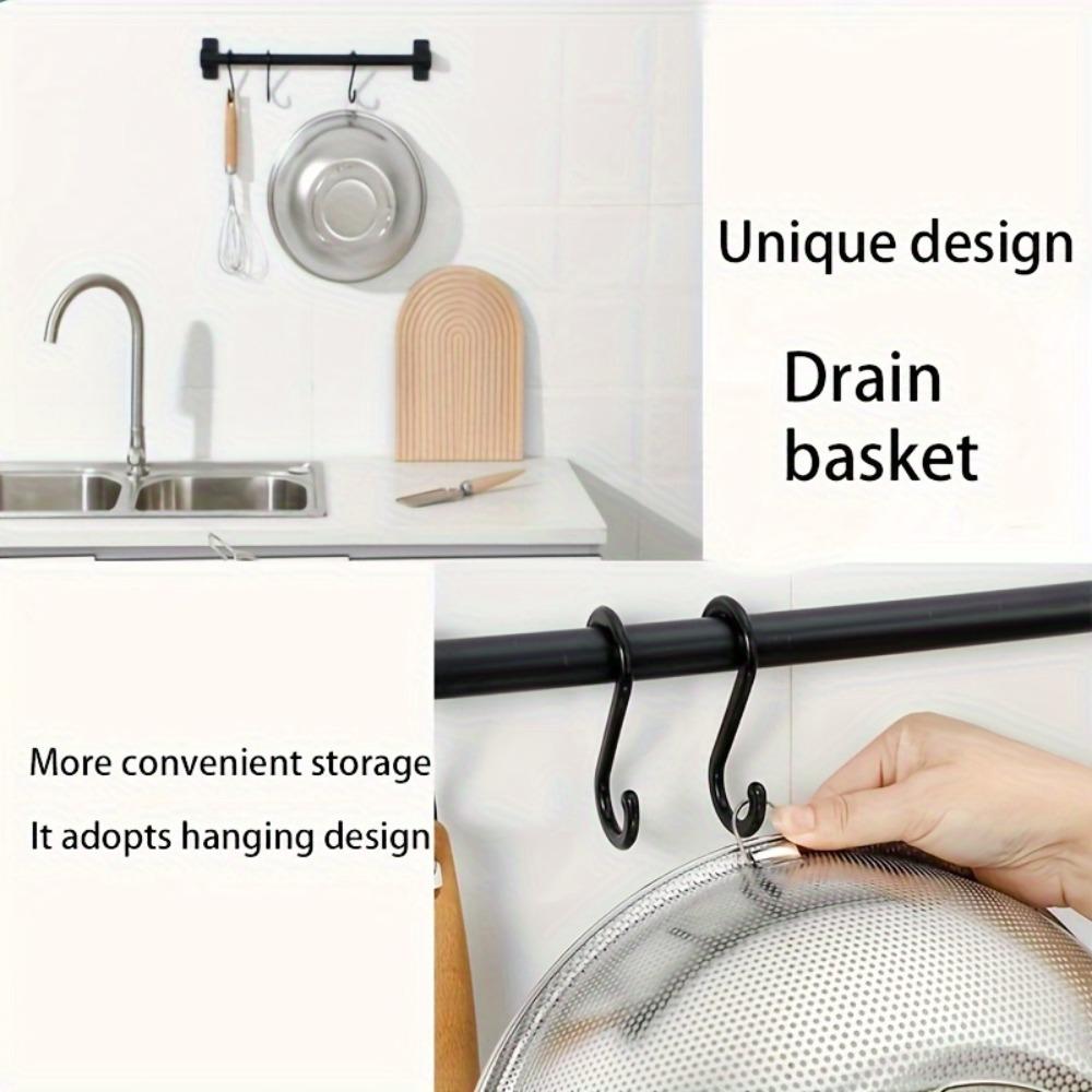 5pcs Stainless Steel Kitchen Hole Dense Colander Strainer Sieve Baskets