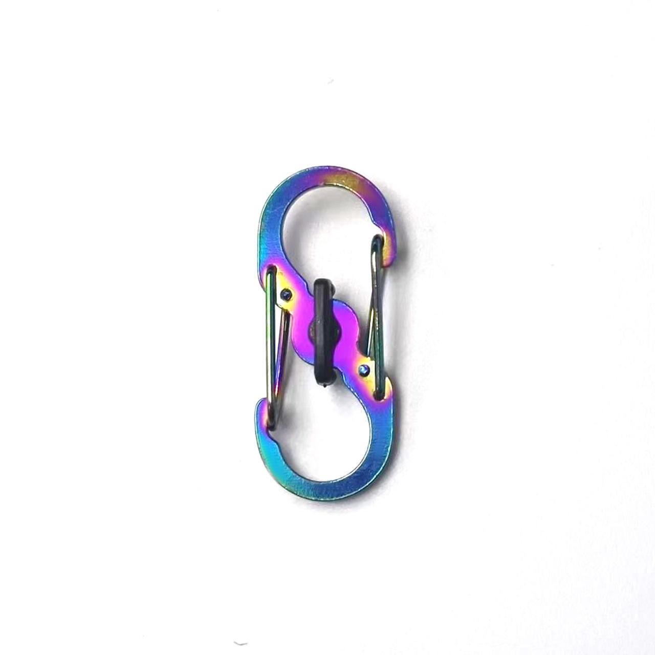 

Mini Multicolor Locking S-Shaped Carabiner, Stainless Steel Hook Anti-Theft Clip for Zipper Bags Backpacks