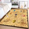 15 Sizes Antique Pirate Treasure Map Carpet Rug for Bedroom Living Room Boho Decor Children's Crawling Mat College Dorm Decor