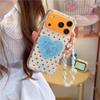Korean-Style Polka Dot & Heart iPhone 17 Pro Max Case - Black & Blue, Drop-Proof Protection for Apple 16.