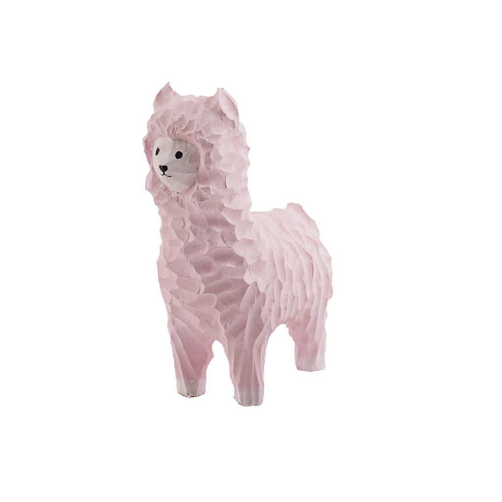 Manual Alpaca Decorations Cute Toy Statue Wood Crafts Waterproof Reusable Funny Cartoon Sculpture for Living Room Bedroom