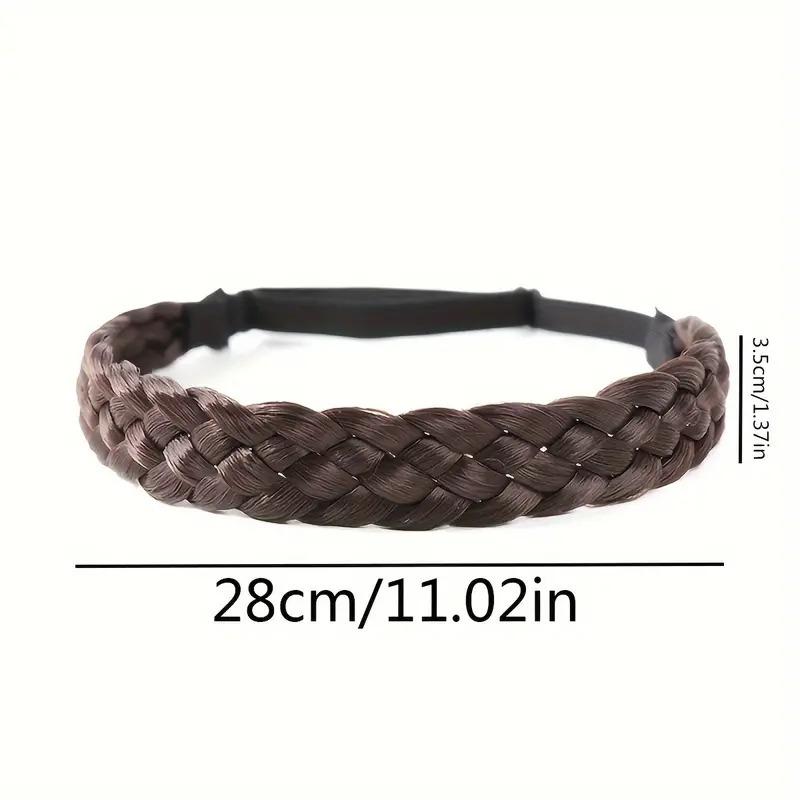 Synthetic Hair Braided Headband Twist Headband Chunky Wide Plaited Braids Elastic Stretch Hairpiece