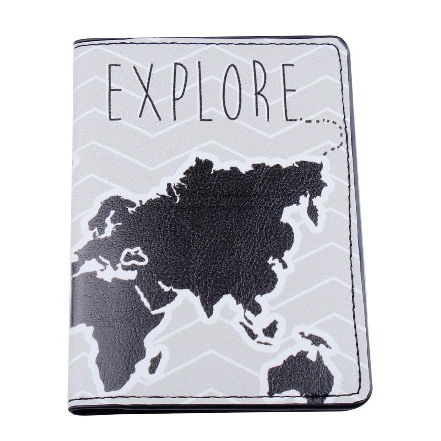 

New Fashion Black White Passport Cover Men Women Travel Portable Card Bag PU Leather ID Credit Card Wallet Passport Holder Case