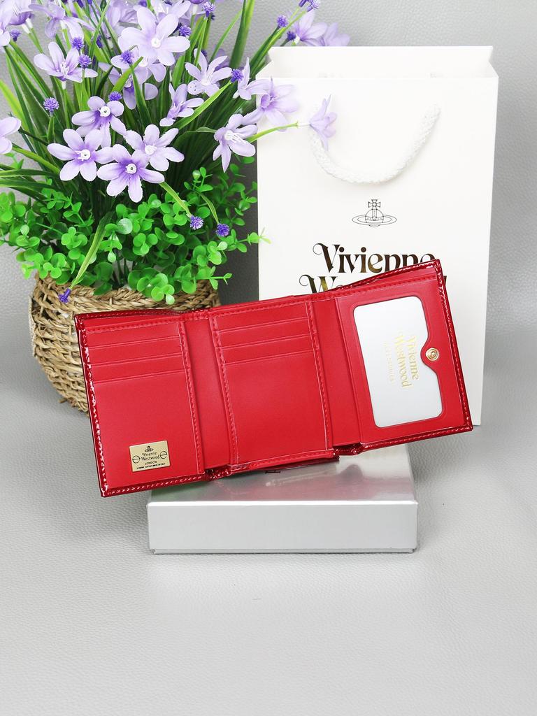 Portefeuille pliant triple pour femme 2025: Cuir Véritable de Vachette, Westwood, Design Embossé Cœur