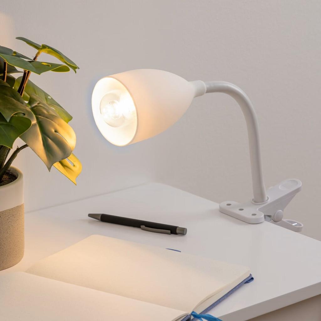 Sily Lamp With Clip, White