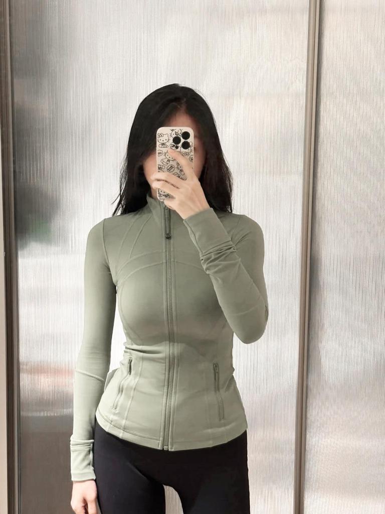 Γυναικείο Μπουφάν Γιόγκα Lulu Nude Feel - Στενή Γραμμή, Όρθιος Γιακάς, Μακρύ Μανίκι, Αθλητική Μπλούζα με Φερμουάρ για Τρέξιμο & Φίτνες.