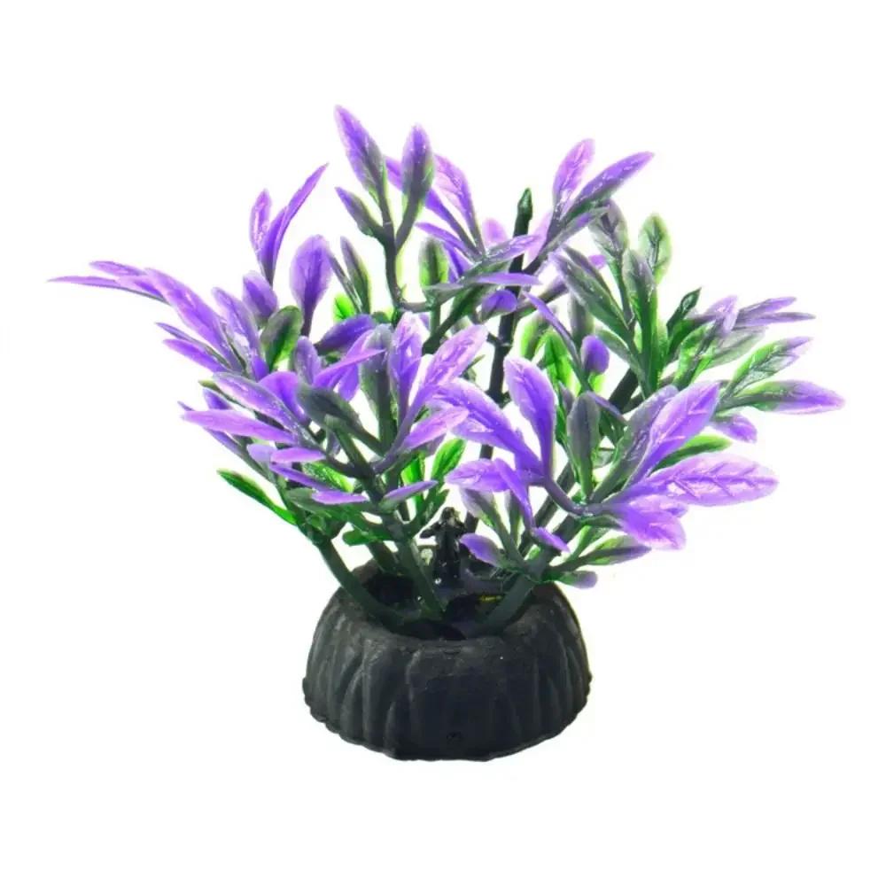 Plantes Aquatiques Décoratives Artificielles d'Aquarium en PVC Simulation Algues Aquatiques Ornement Aquarium Herbe Fleur Décoration Accessoires