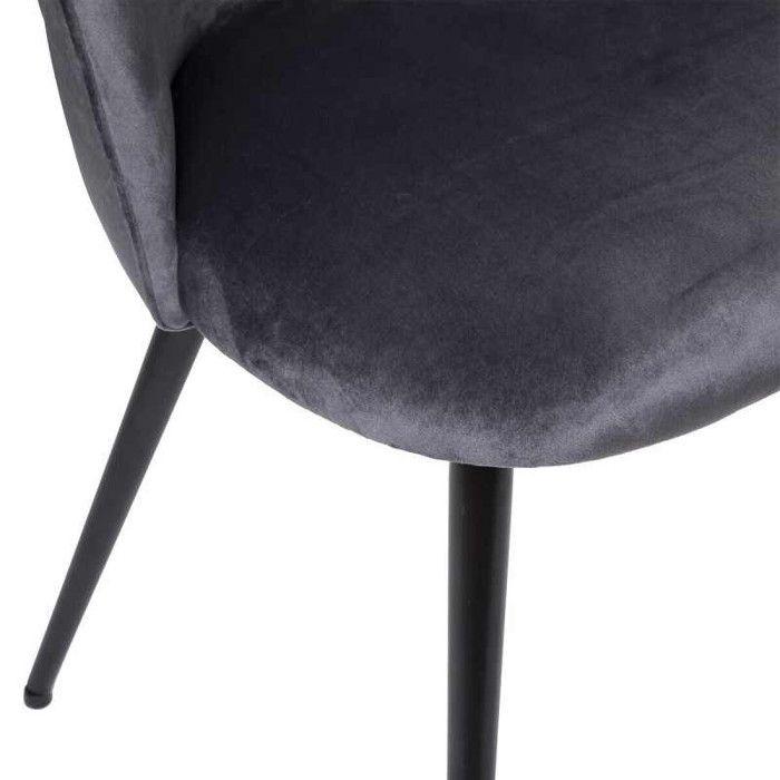 Set of 2 Atmosphera "Slano" Velvet Chairs - Gray