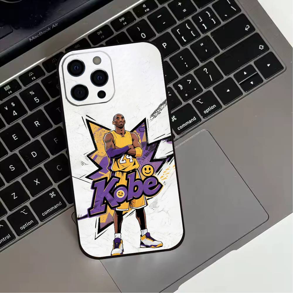 Basketball K-Kobe B-Bryant 24 Handyhülle Für iPhone 17,16,15,14,13,12,11 Plus,Pro Max,XS,Weiche Silikon Schwarze Hülle