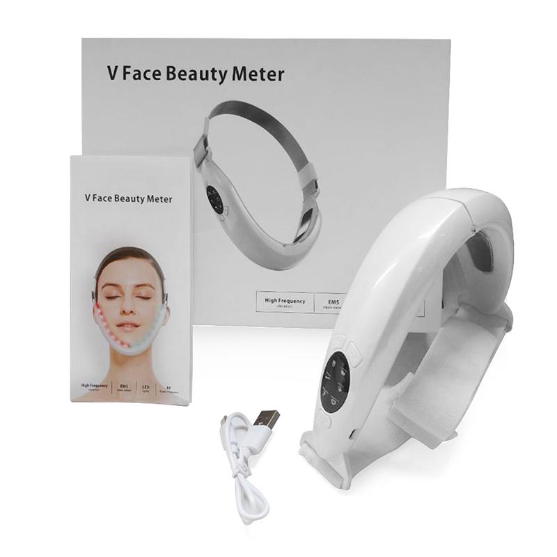 Mikrostrom Gesichtsstraffungsgerät, rotes und blaues Licht Gesichtsvibrationsmassage, V-Gesichts-Schönheitsgerät Gesichtsstraffungswerkzeuge