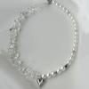New Irregular Choker Vintage Zircon Heart Pendant Necklace For Women Female Pink & white Stone Chain Valentine's Gift N0548