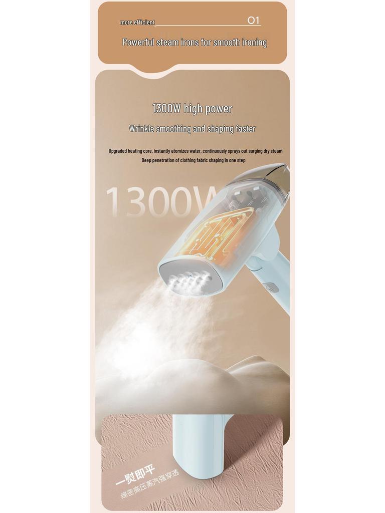 Portable Handheld Garment Steamer - Quick Heat, Foldable Iron for Home & Dorm Use