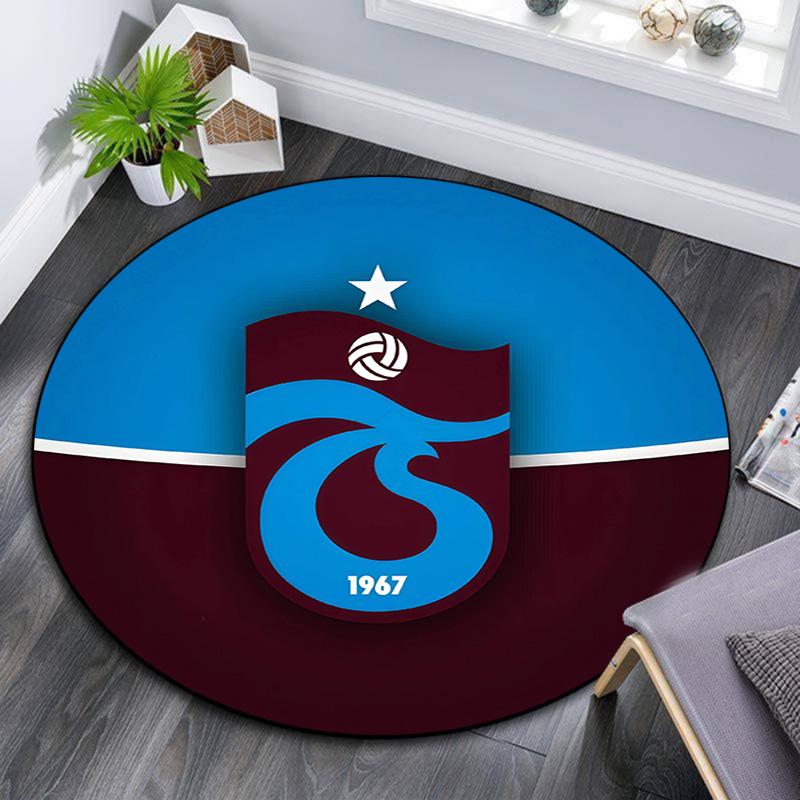Trabzonspor Round Area Rug,Carpet Rug for Living Room Bedroom Sofa Playroom Decor,Non-slip Floor Mat
