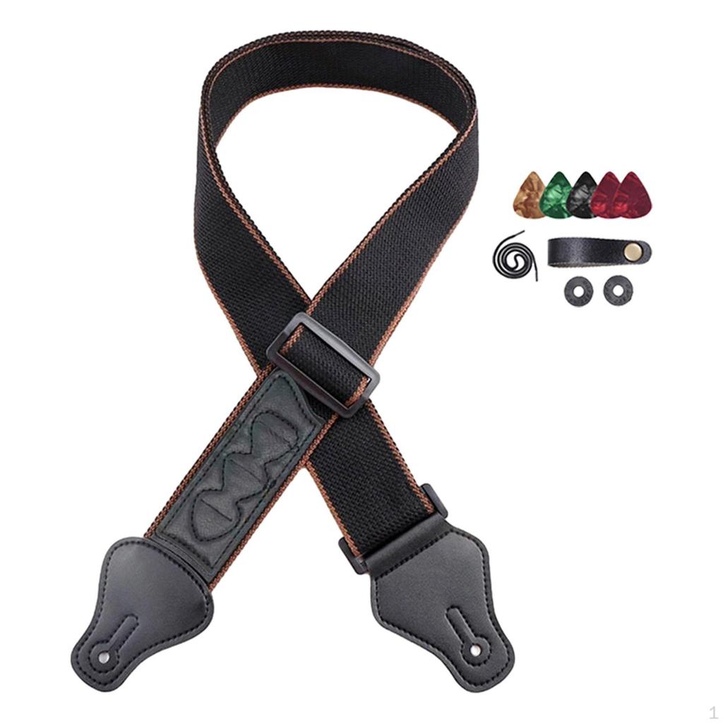 Acoustic Guitar Strap with Picks, Shoulder Straps Belts for