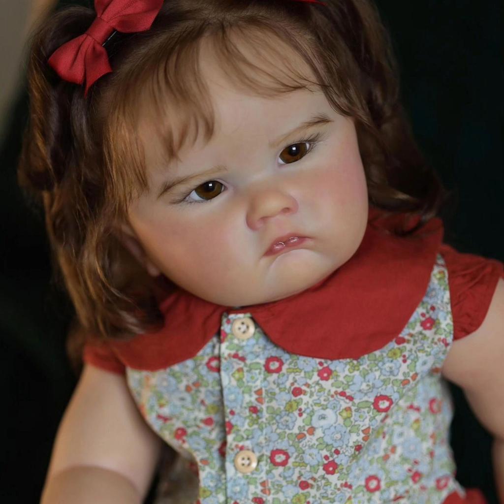 BZDOLL 60cm Soft Vinyl Reborn Baby Doll with 3D Paint Skin and Vascular Vein Like Real Princess Toddler Girl Bedtime Toy Art Gift for Kids Birthday