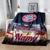 Bayern Munich Soccer Poster Customize Text Blanket Cozy Personalized Blanket Comfortable Suitable for Home Decor Sofa Chair Picnics