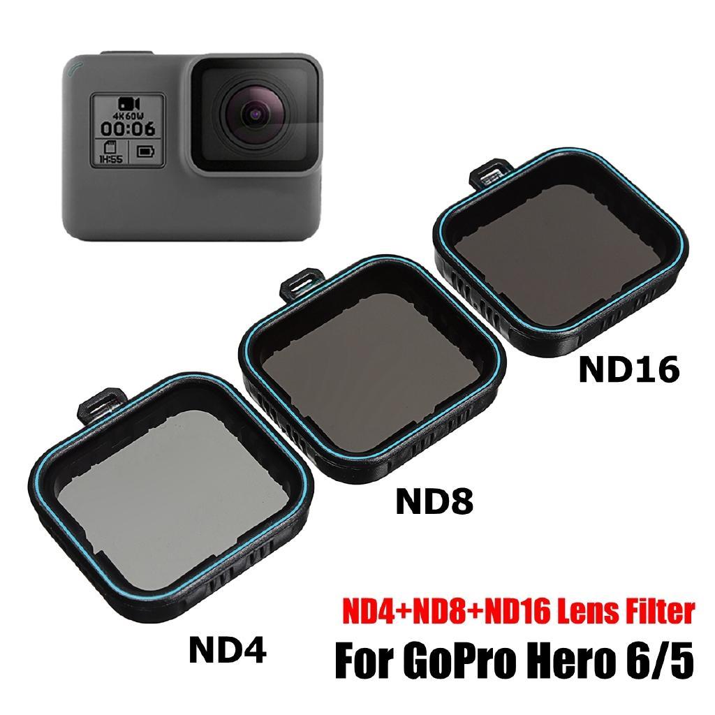 ND Schutzfilter(ND4 8 16)+ CPL Filter für Gopro Hero 5 Hero 6 Black Hero 7 Kamera Zubehör 3er Pack Filterset 1,59"x1,57"x0,31"