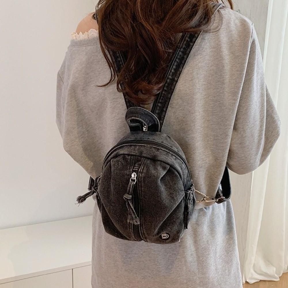 Weiche Jeans-Crossbody-Tasche Vintage-Waschung Reise-Minibörse Modischer Jeans-Rucksack Frühling Sommer