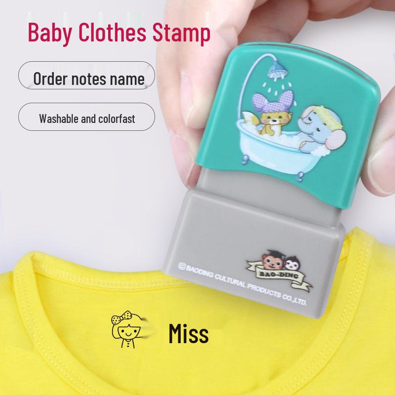 Custom Engraved Children's Name Stamp for Clothing - Photosensitive, Ideal for Kindergarten Textile Labelling