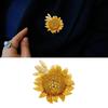 Rhinestones Honeybee Pollinating Flower Brooch Alloy Fashion Jewelry Wedding Party Clothing Accessories for Women