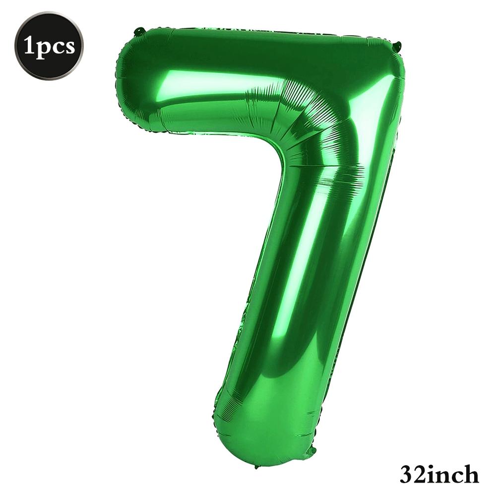 32 Inch Green Number Foil Balloons 0-9 Jungle Safari Theme Soccer Party Decor Kid Boy 1st Birthday Dinosaur Baby Shower Supplies