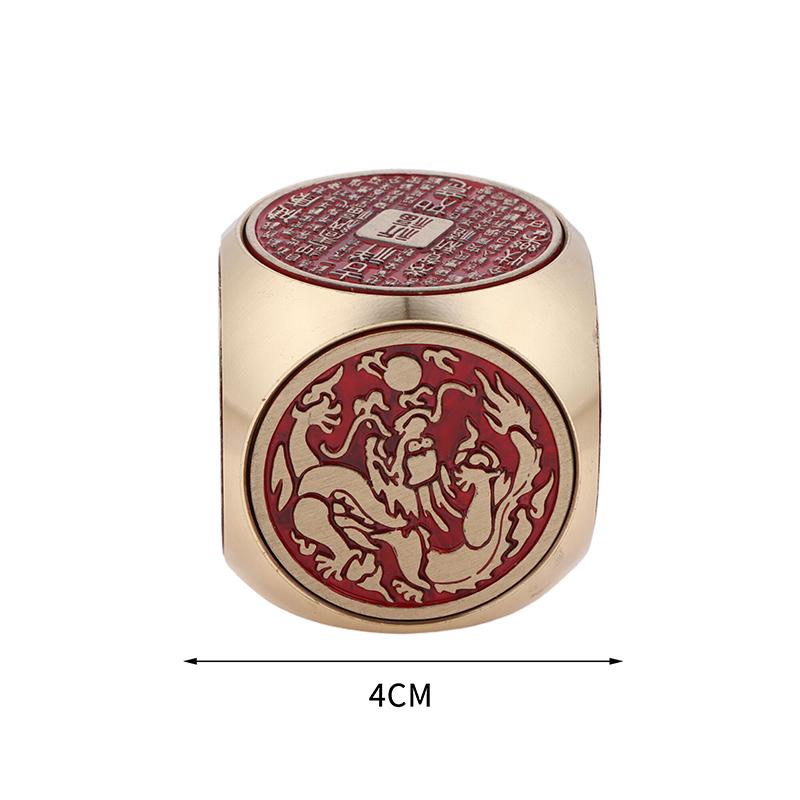 Rotating Six-Faced Chinese Lucky Coin Spinner Toys Crafts Stress Anxiety Relief Sensory Focus Tool For Birthday Christmas Gift