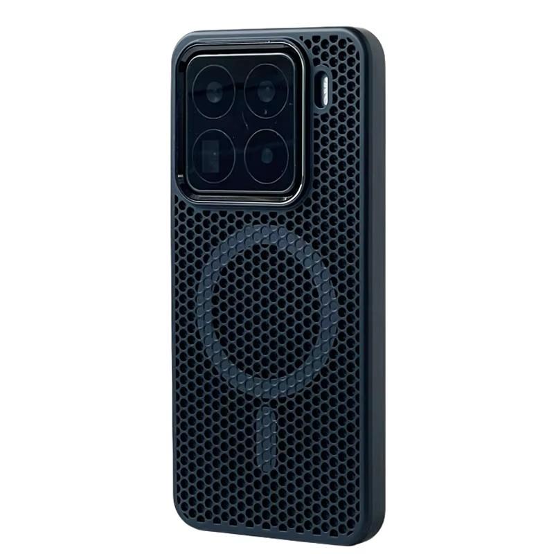 For Xiaomi Mi 15 Ultra 15pro Mi 14 Magnetic Alloy Lens Wireless Charging Cover Hollow Honeycomb Mesh Cooling Magsafe Phone Case
