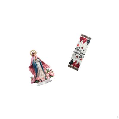Nativity Scene Sculpture Acrylic Table Ornament Christmas Runner Standing Decoration with Cozy