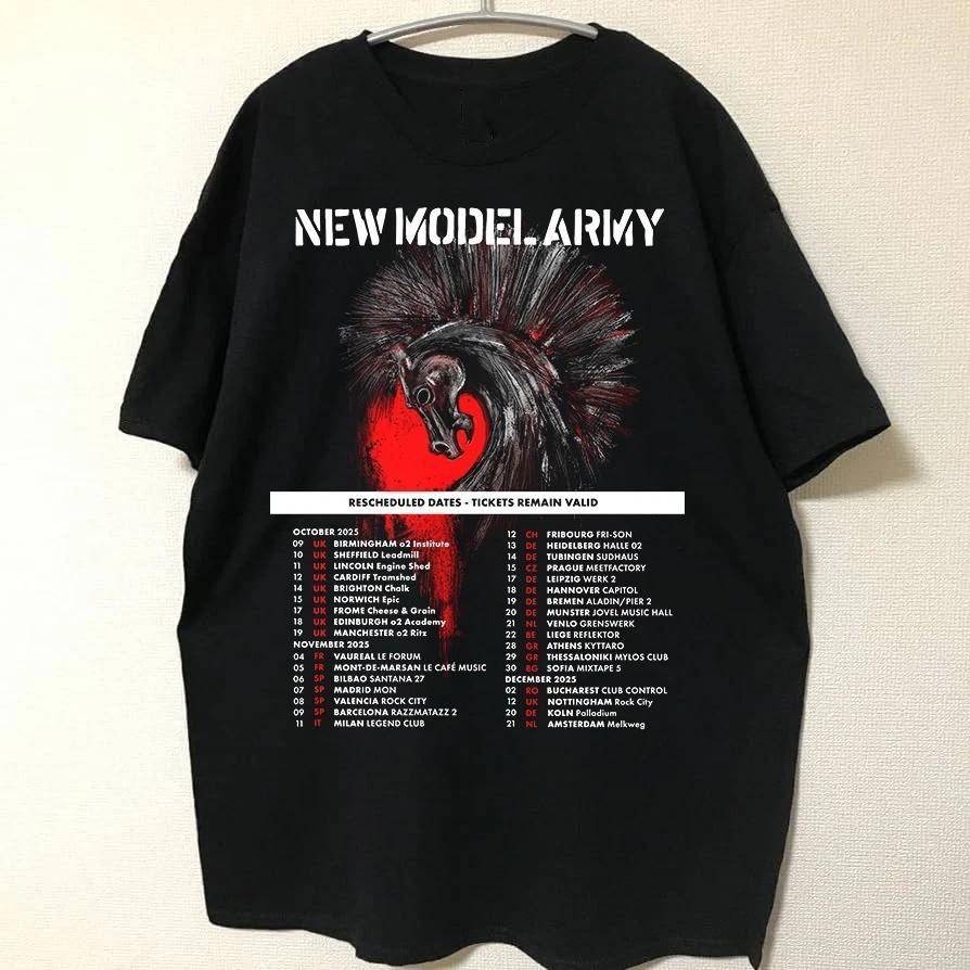 New Model Army Unbroken Даты тура Черная футболка Полный размер S-5XL MI808 Унисекс футболка XXXXL