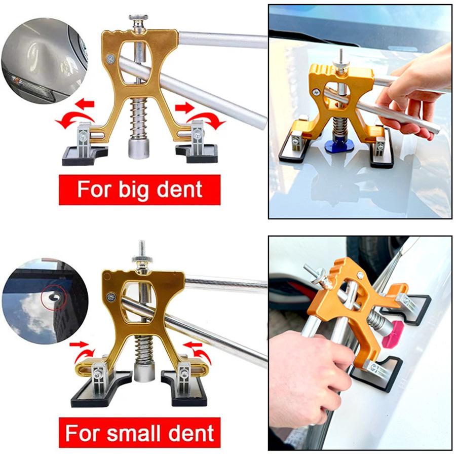Kit de débosselage pour carrosserie, extracteur de bosses doré pour carrosserie, pour l'élimination des bosses mineures et profondes