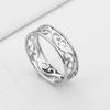 Skyrim Retro Filigree Stainless Steel Ring Cutout Elegant Gold Color Finger Rings Jewelry Wedding Gift for Women Friend