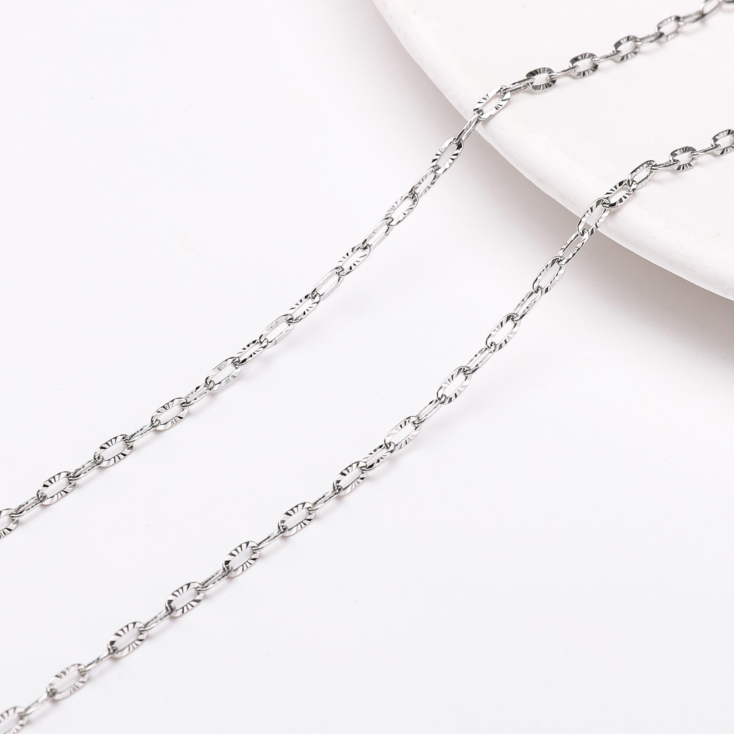 

1 метр цепи из нержавеющей стали кубинская звеньевая цепь базовая панк цепь для самостоятельного изготовления ожерелья браслета ювелирных изделий 2.1x4.5mm