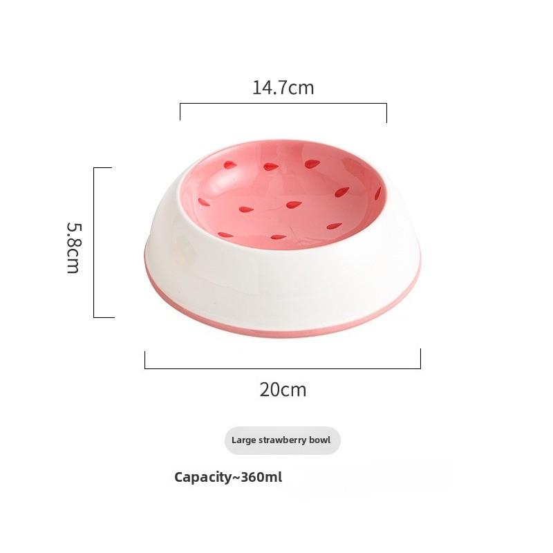 Cute Designs Pet Ceramics Bowl Watermelon Strawberry Shape Cat Food Bowl Small Dog Colorful Water Suppliers Cat Bowl