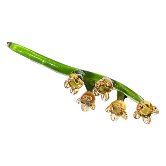 

Миниатюрная фигурка цветка ландыша из стекла, ручная работа, из искусственного хрусталя, маленький букет цветов, коллекционные украшения ко Дню матери, центральный элемент стола A жёлтый