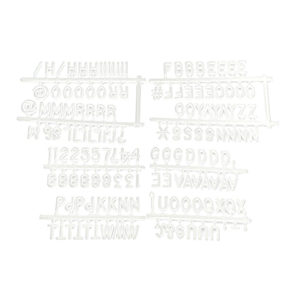 25cm*25cm Message Plastic Letter Board Sign Changeable Letters Numbers Room Decor (White Frame)