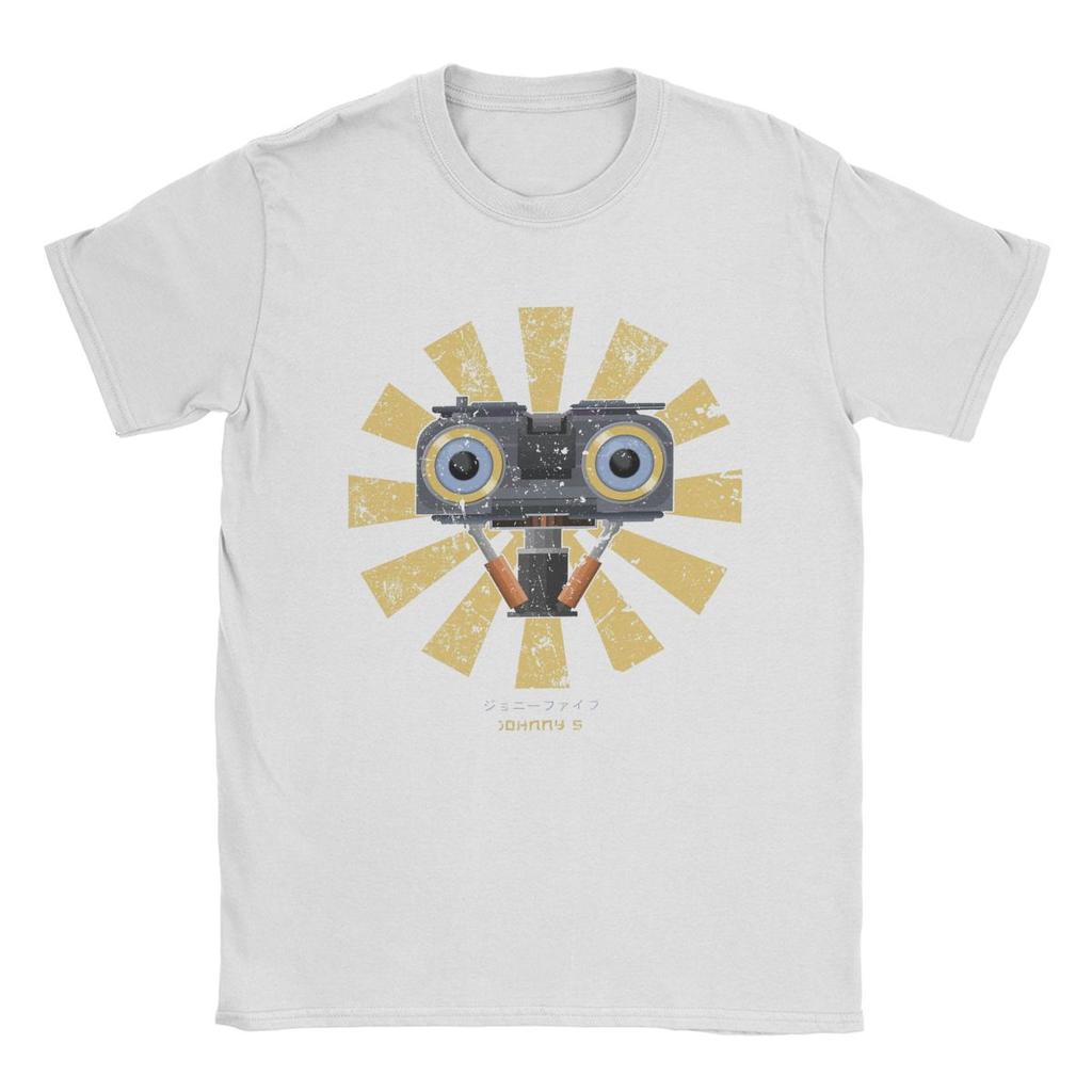 Men T-Shirts Johnny 5 Short Circuit Unique Pure Cotton Tee Shirt Short Sleeve T Shirt Round Collar Clothes Adult