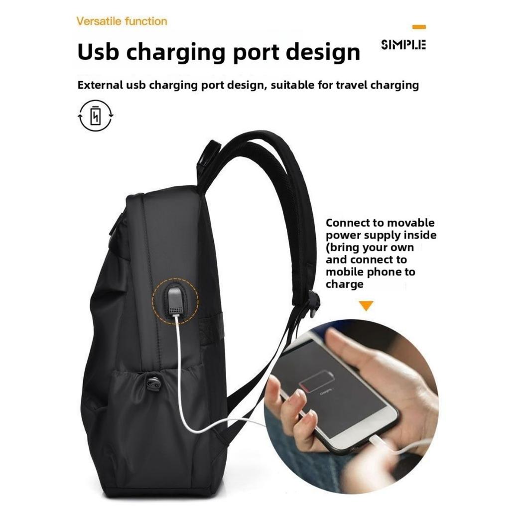 Moteabel herre-ryggsekk i ensfarget - Lett og slitesterk, egnet for sport, reise og pendling, med et laptoprom