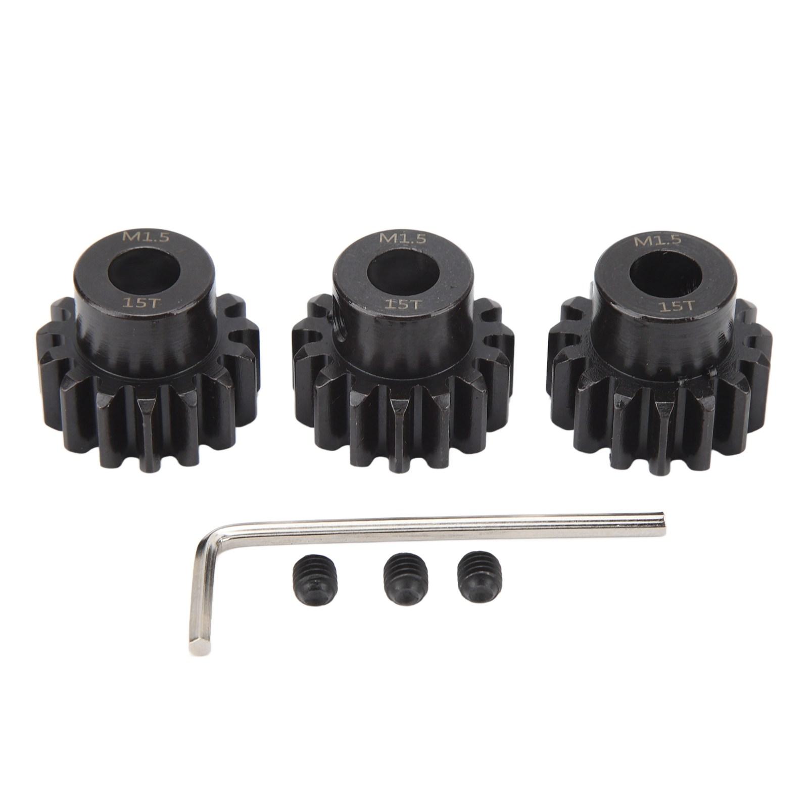 

3pcs RC Car Gear Set M1.5 8mm Inner Hole Steel Car Motor Gear for 1 5 1 8 1 10 Model Car 15T