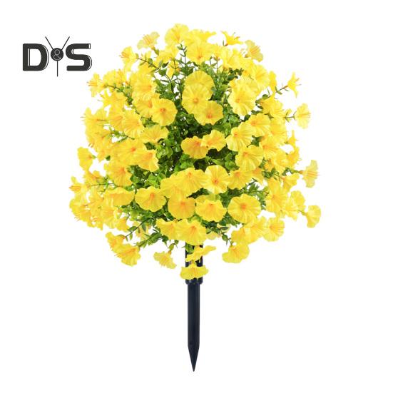 Faux Morning Glory Flowers Artificial Morning Glory Bush with Ground Spike Realistic Fake Greenery Shrubs for Outdoor Indoor Farmhouse Porch Patio