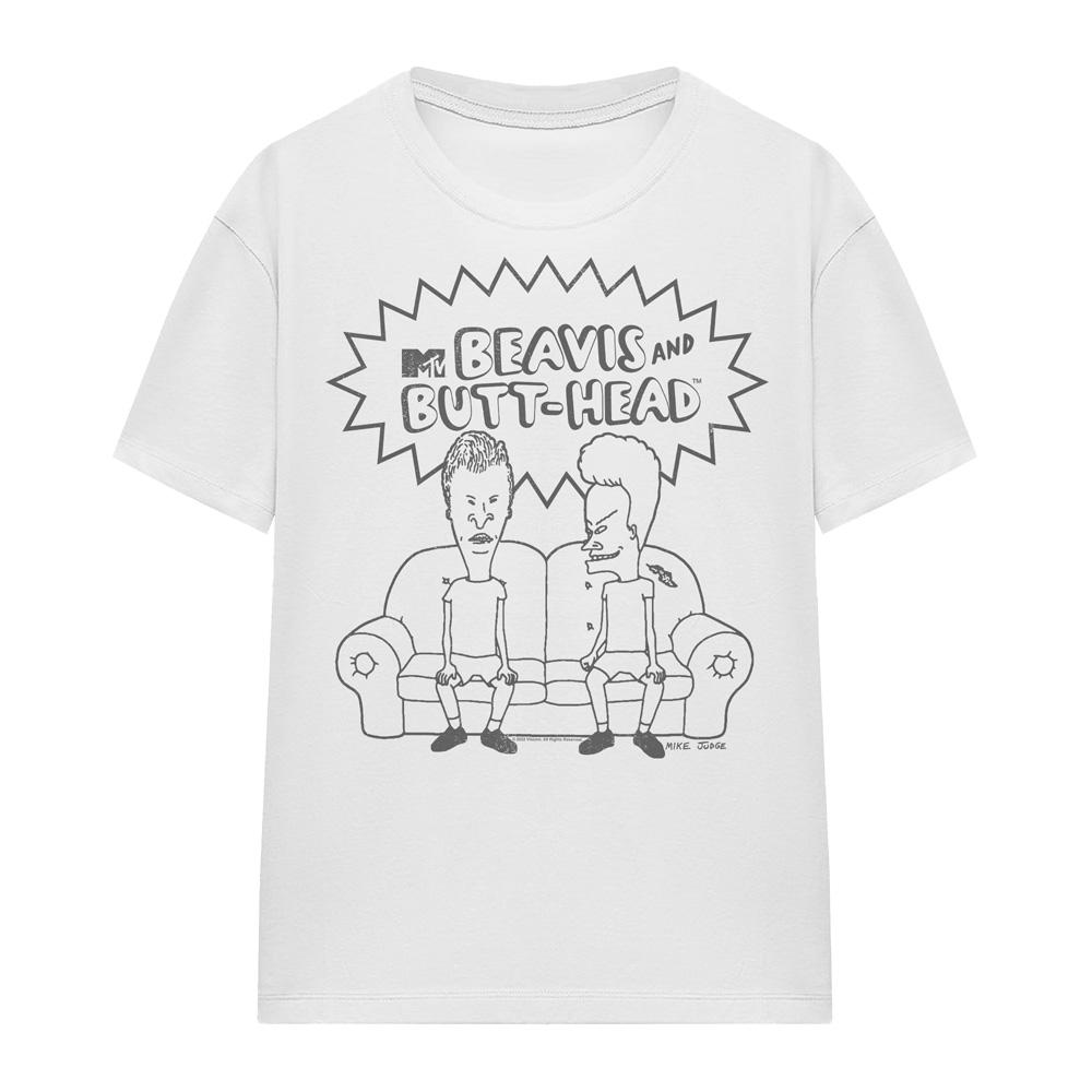 Beavis & Butthead Unisex Adult Couch Logo T-Shirt