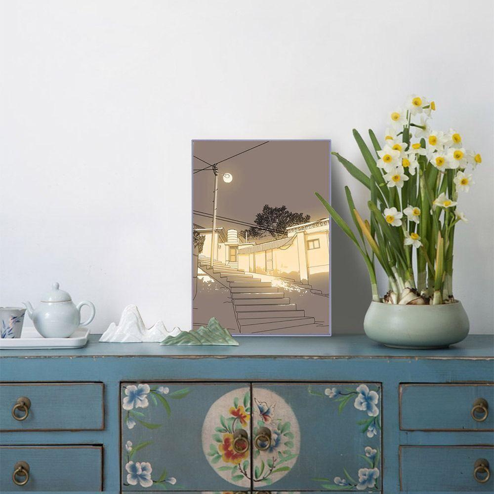 Beautiful City Night Lamp Narrow Bezel Atmosphere Lamp LED Night View Light Painting  Room