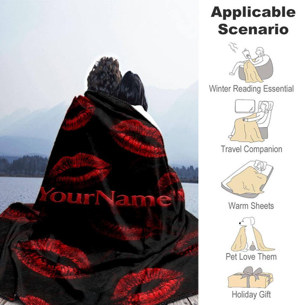 Rose Customize Your Name Blanket Cozy Personalized Blanket Warmthful Decor Versatile for Office Bed Bedding Couch for All Occasions