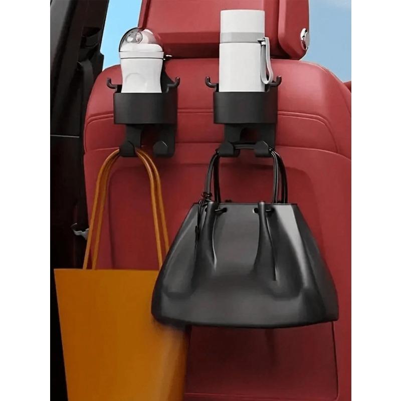 1pc Multifunctional Car Seat Back Hook, 2-In-1 Car Hook With Cup Holder, Car Interior Accessories