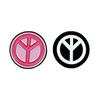 Creative Peace Logo Brooch: Cartoon Style, Two-Color Round Badge for Clothing Accessories