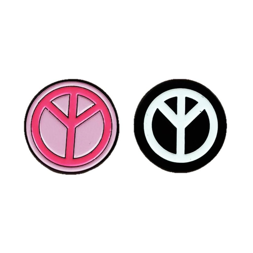 Creative Peace Logo Brooch: Cartoon Style, Two-Color Round Badge for Clothing Accessories