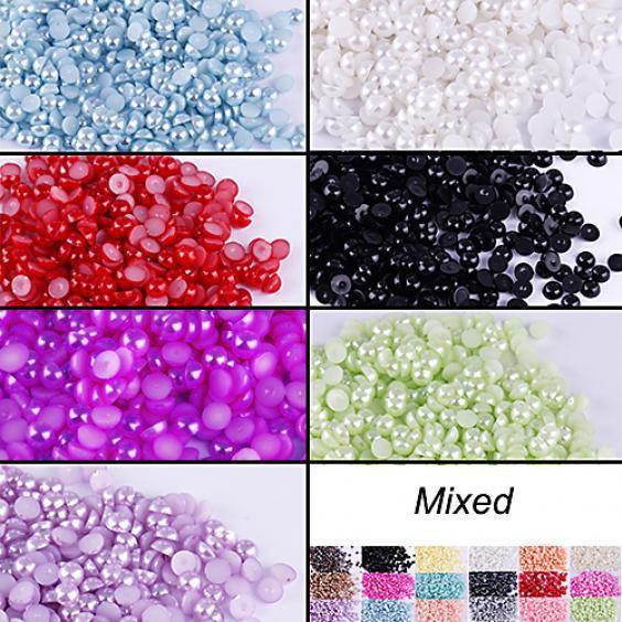 Buy 500Pcs 1.5mm Half Round Bead Flatback Acrylic Scrapbooking DIY