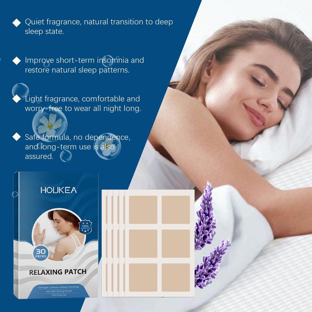 30pcs Herbal Sleeping Patch Lavender Scented Essential Oil Fragrance Patch for Nighttime Sleeping at Home