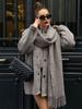 INS Spring Women's Elegant Knit Coat with Scarf