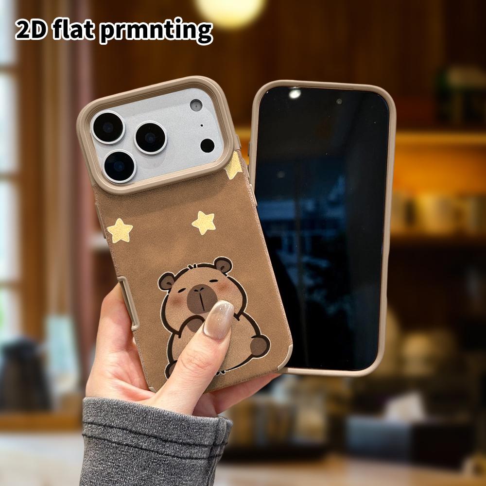 Phone Case: Lambskin 2D Flat Samsung Galaxy A34 A35 M05 M06 S20 S22 S21 FE Plus 5G Protective Case, Calm Capybara, Christmas and Halloween Gifts