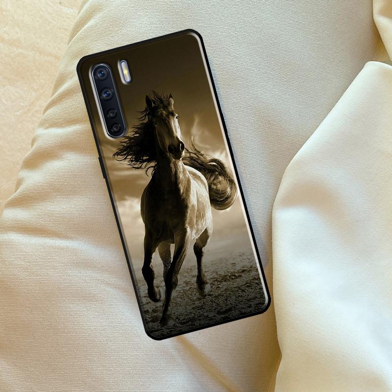 Running Horses Animal Case For Oppo A17 A94 A74 A54 A60 A40 A80 A16 A76 A96 A98 A58 A78 A18 A38 A57 A15 A5 A6 Pro